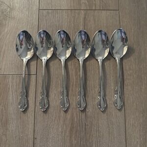 6 PCs 18/10 Stainless RSVP WIMBERLY Oval‎ Place Soup Spoons 7"
